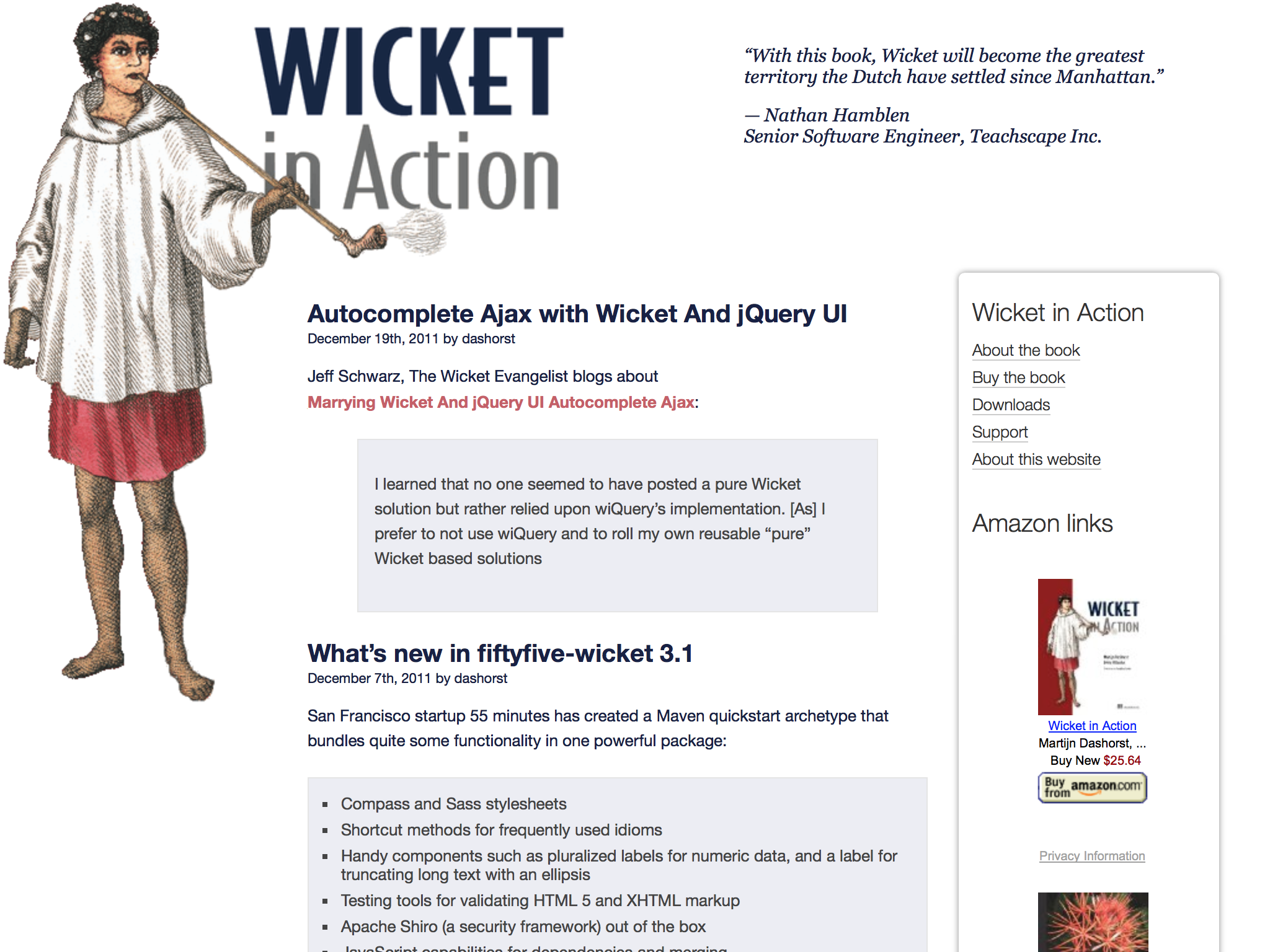 Screenshot of original Design of Wicket in Action